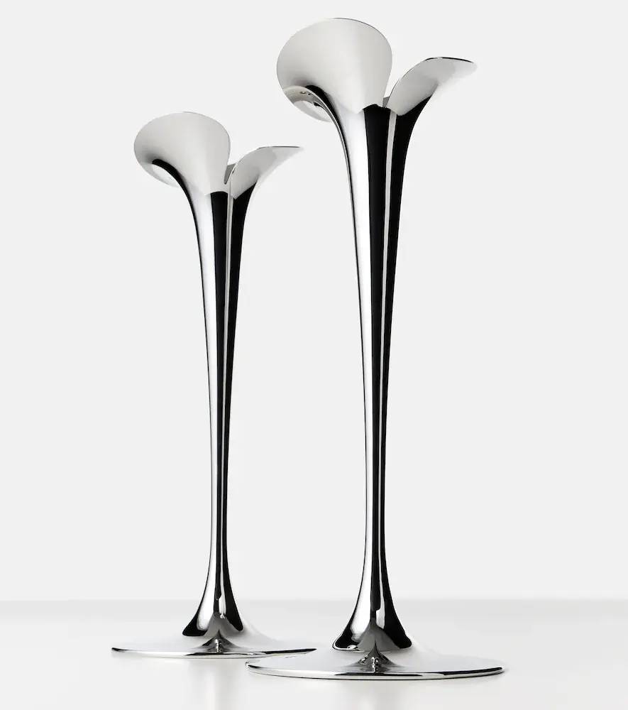 Georg Jensen Bloom Large set of 2 stainless steel candle holders by Helle Damkjær | Thumbnail 4 Georg Jensen Bloom Large set of 2 stainless steel candle holders by Helle Damkjær | Thumbnail 4