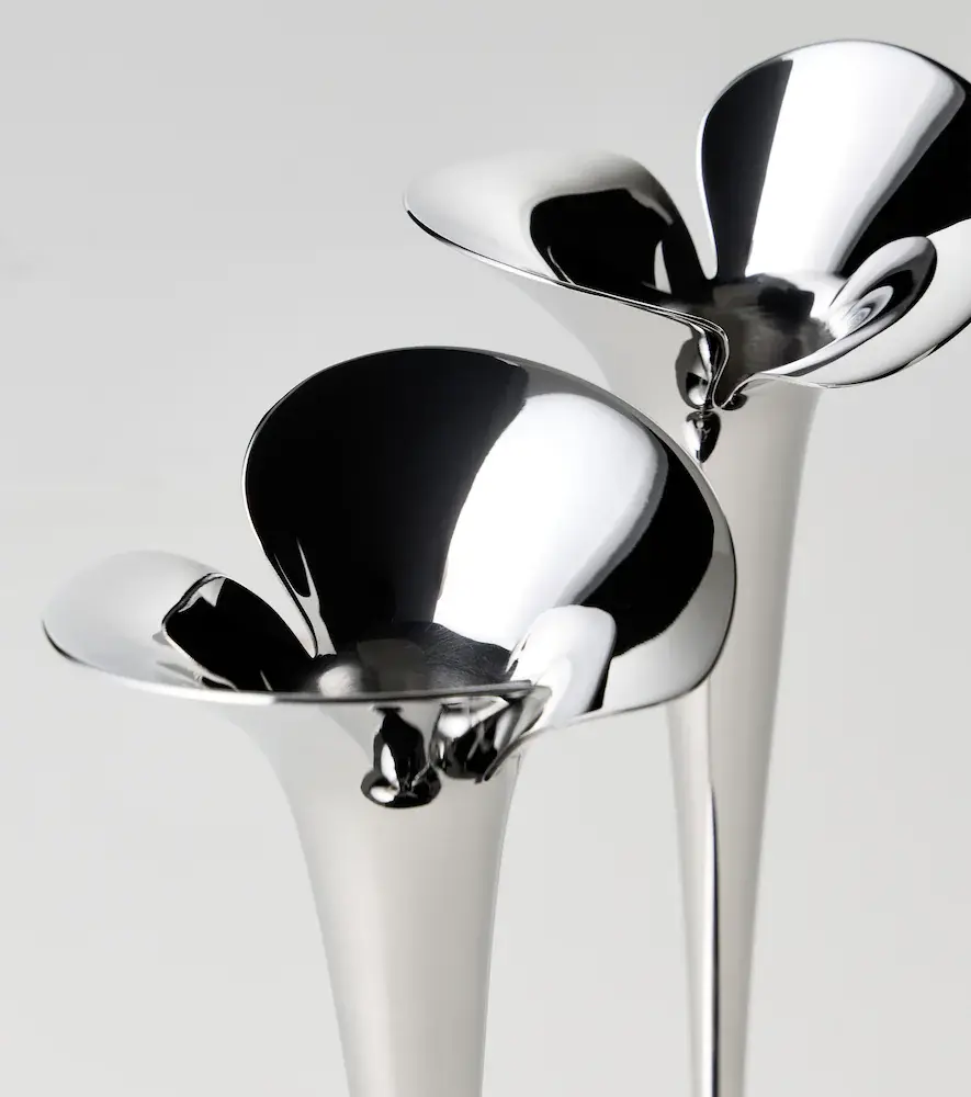 Georg Jensen Bloom Large set of 2 stainless steel candle holders by Helle Damkjær | Thumbnail 5 Georg Jensen Bloom Large set of 2 stainless steel candle holders by Helle Damkjær | Thumbnail 5