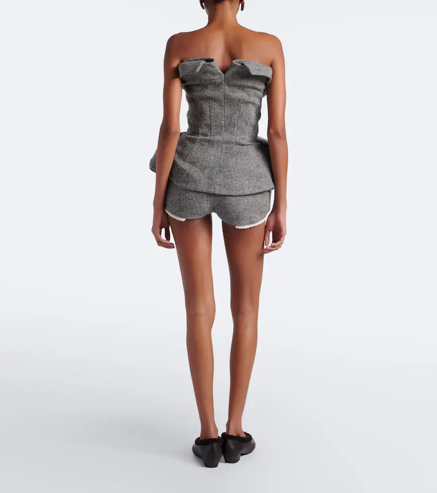 Magda Butrym Herringbone wool and cashmere-blend shorts | Thumbnail 4 Magda Butrym Herringbone wool and cashmere-blend shorts | Thumbnail 4
