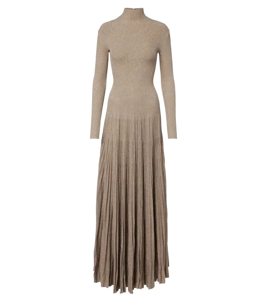 Ralph Lauren Collection Knitted pleated maxi dress