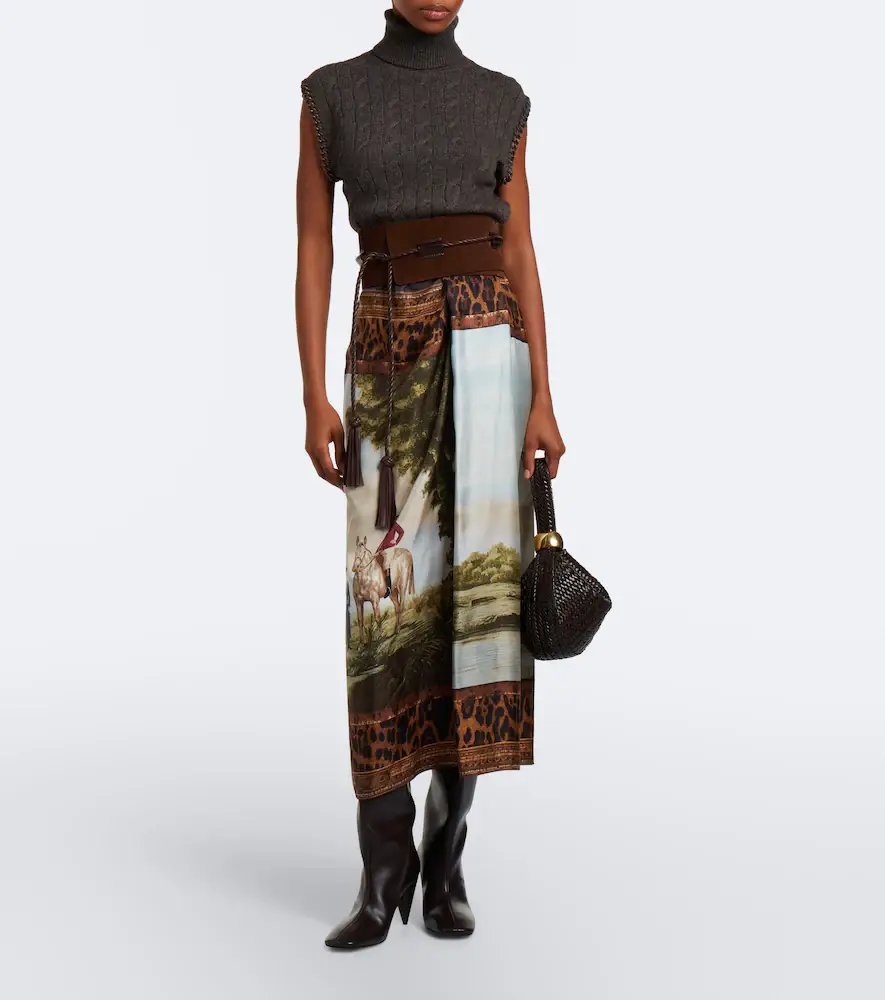 Ralph Lauren Collection Debbie printed silk twill midi skirt | Thumbnail 3 Ralph Lauren Collection Debbie printed silk twill midi skirt | Thumbnail 3