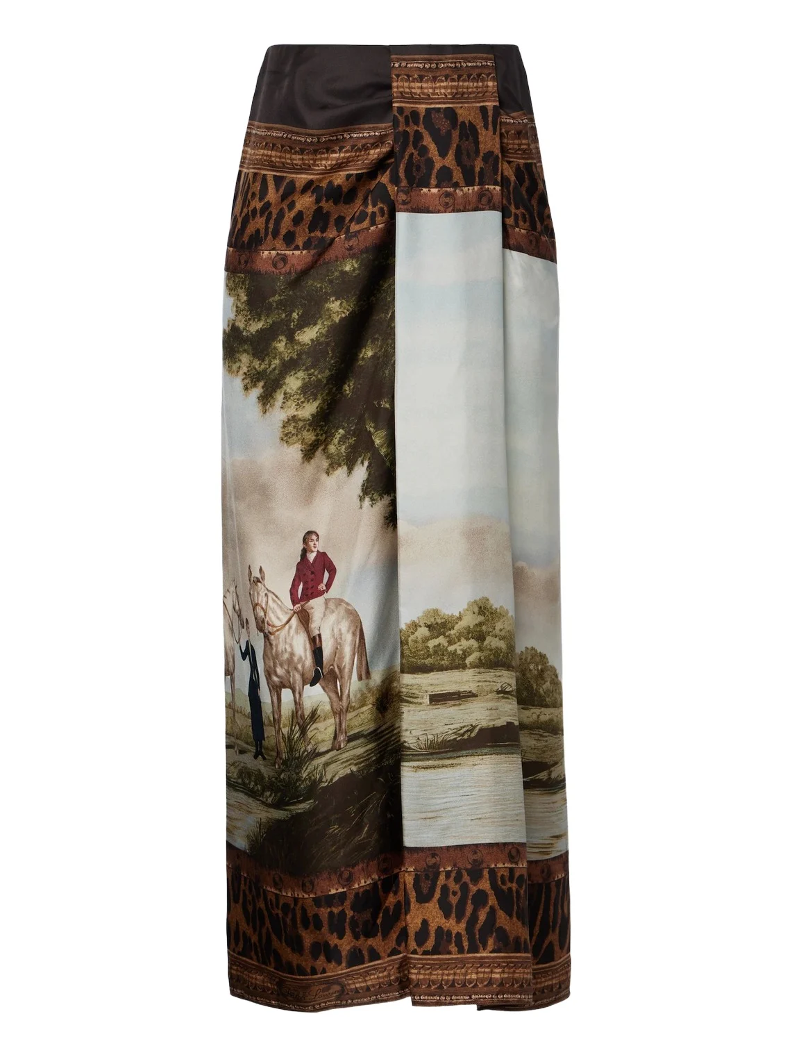 Ralph Lauren Collection Debbie printed silk twill midi skirt