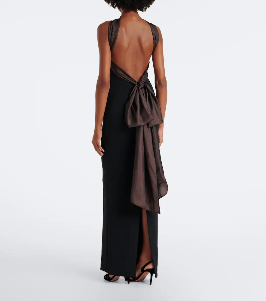 Retrofête Retrofête Daufine scarf-detail open-back gown | Thumbnail 3 Retrofête Retrofête Daufine scarf-detail open-back gown | Thumbnail 3