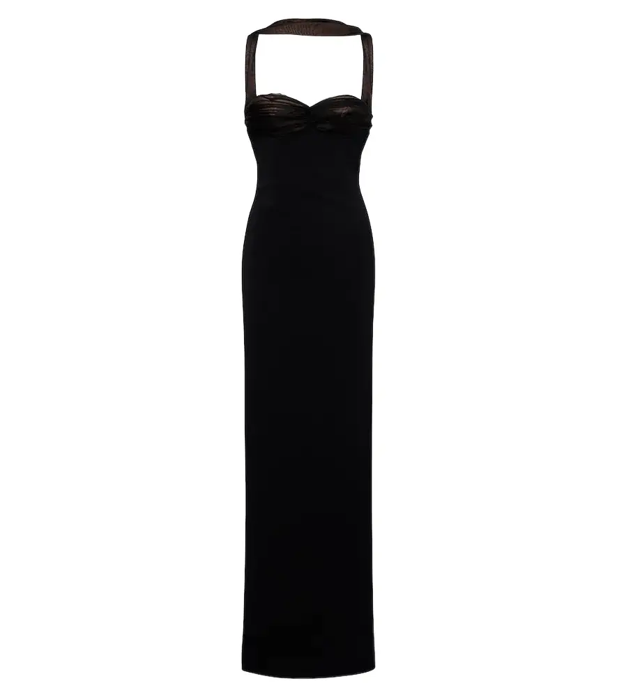 Retrofête Retrofête Daufine scarf-detail open-back gown