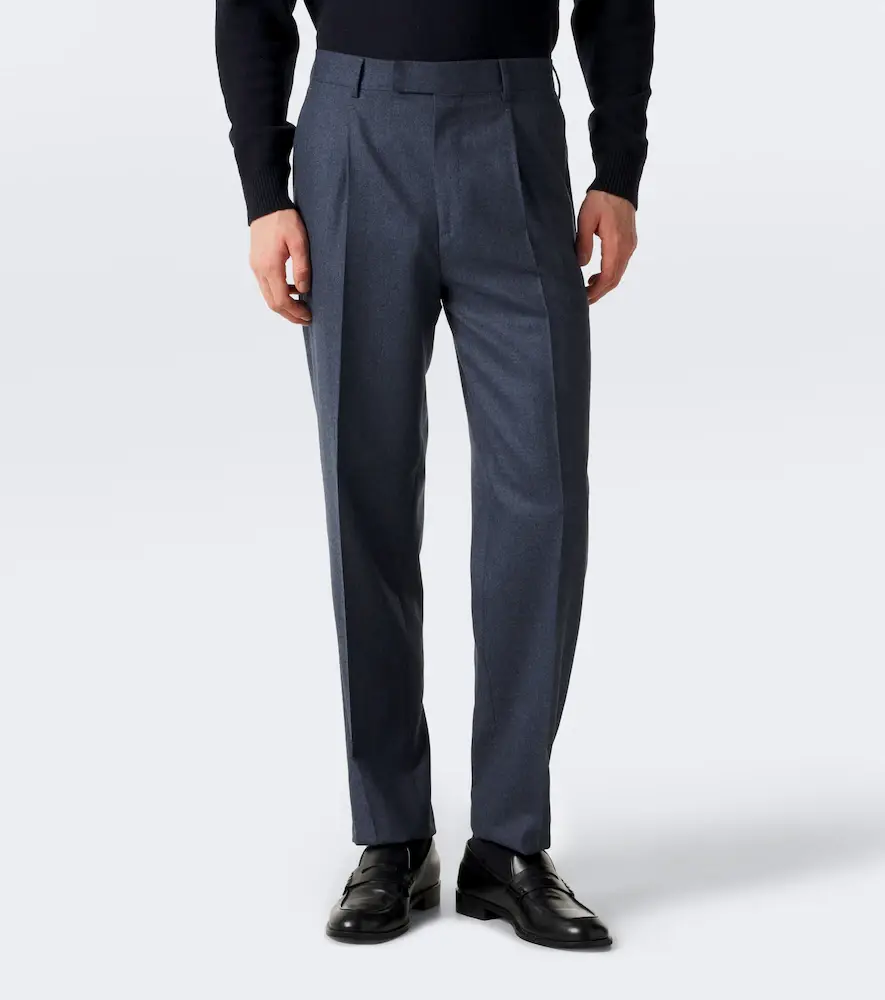 Zegna Wool flannel straight pants | Thumbnail 2 Zegna Wool flannel straight pants | Thumbnail 2