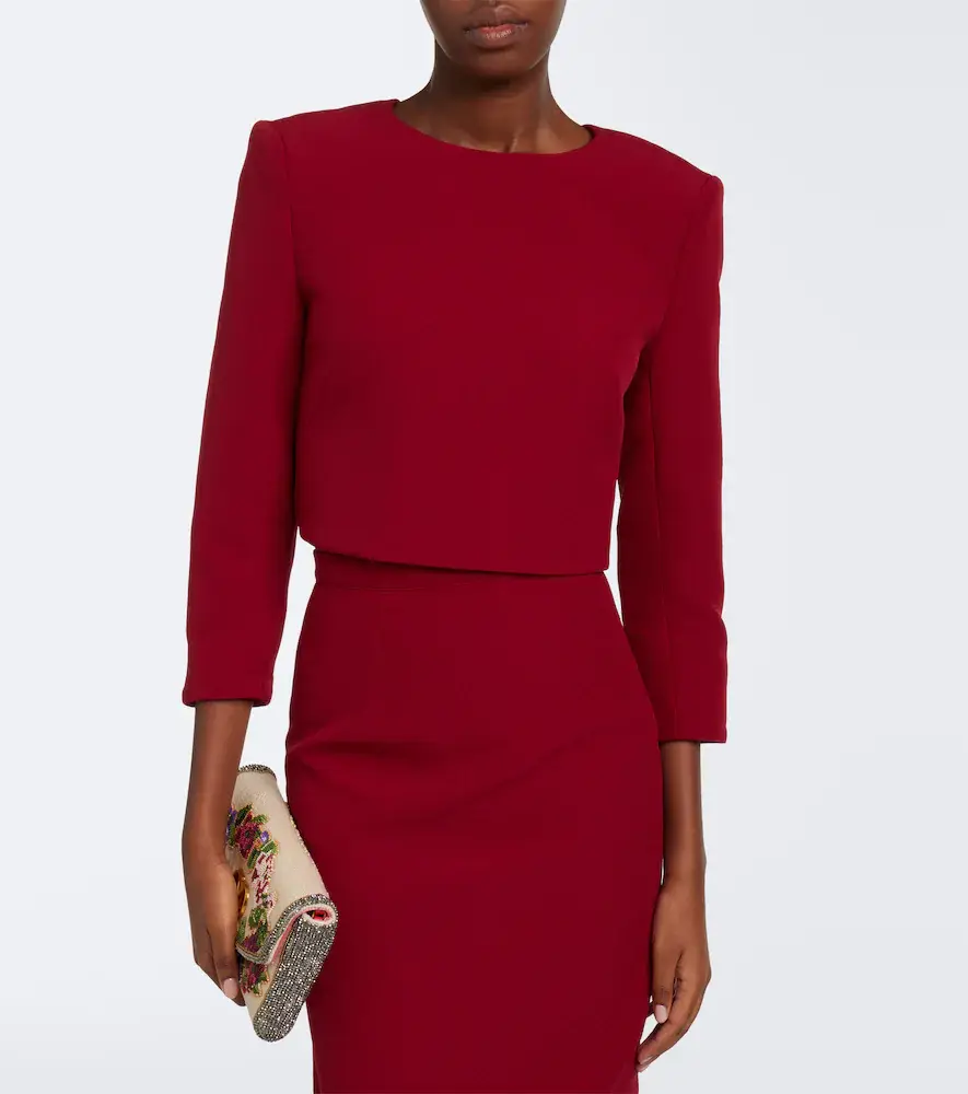 Safiyaa Yura cropped crêpe top | Thumbnail 2 Safiyaa Yura cropped crêpe top | Thumbnail 2