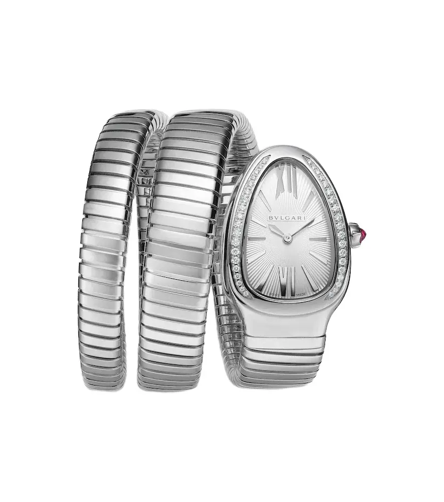 BVLGARI Serpenti Tubogas embellished stainless steel watch
