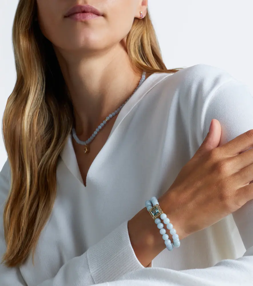 Sydney Evan Multi Spacers 14kt gold beaded bracelet with gemstones | Thumbnail 3 Sydney Evan Multi Spacers 14kt gold beaded bracelet with gemstones | Thumbnail 3