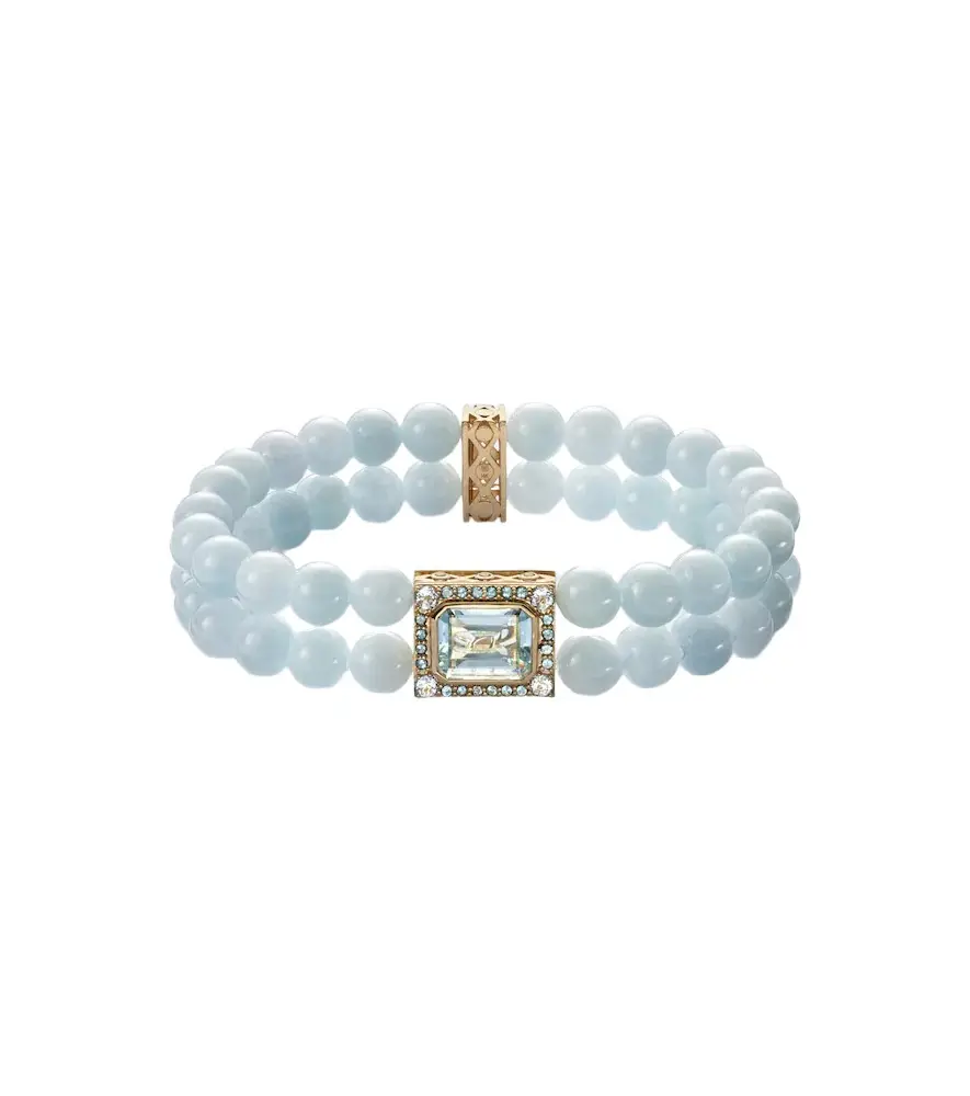 Multi Spacers 14kt gold beaded bracelet with gemstones Multi Spacers 14kt gold beaded bracelet with gemstones
