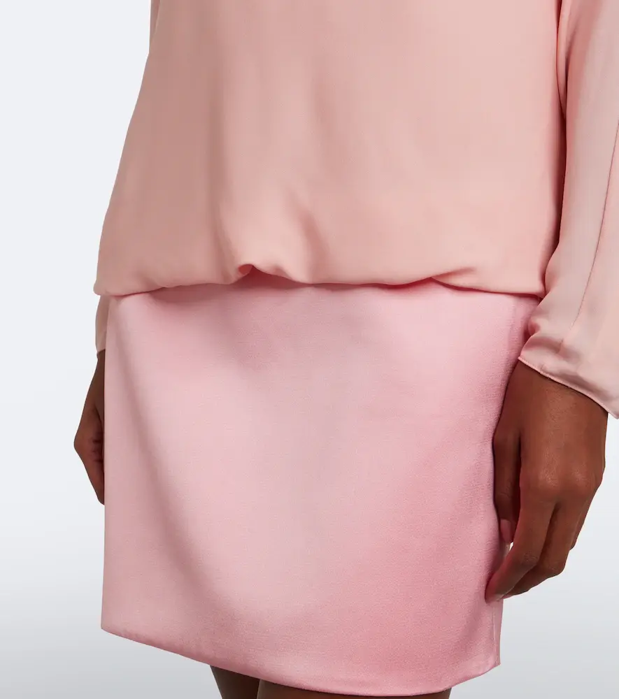 Valentino Garavani Feather-trimmed silk georgette minidress | Thumbnail 3