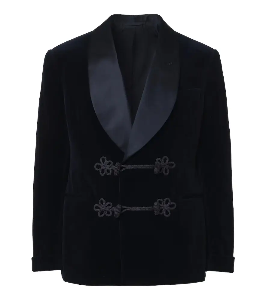 Ralph Lauren Purple Label Double-breasted cotton velvet tuxedo jacket