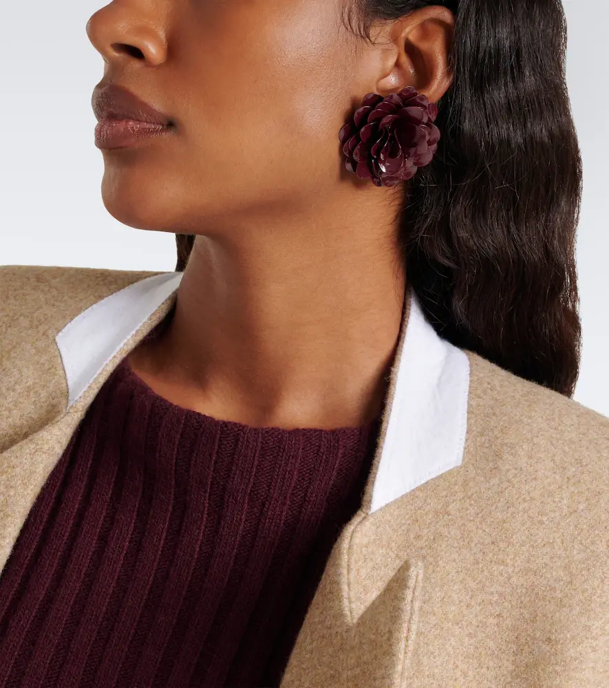 Victoria Beckham Bunched Petal clip-on earrings | Thumbnail 6 Victoria Beckham Bunched Petal clip-on earrings | Thumbnail 6