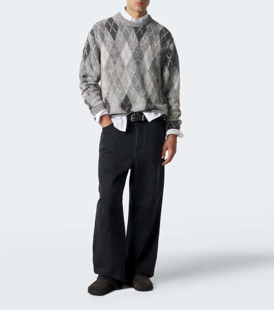 ERL Argyle cotton and wool-blend sweater | Thumbnail 2 ERL Argyle cotton and wool-blend sweater | Thumbnail 2