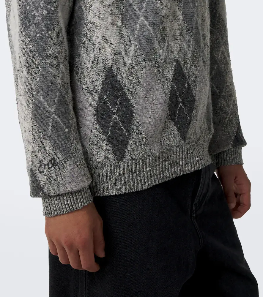 ERL Argyle cotton and wool-blend sweater | Thumbnail 3 ERL Argyle cotton and wool-blend sweater | Thumbnail 3