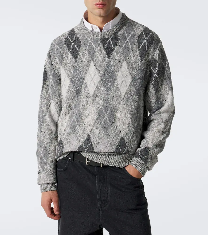 ERL Argyle cotton and wool-blend sweater | Thumbnail 4 ERL Argyle cotton and wool-blend sweater | Thumbnail 4