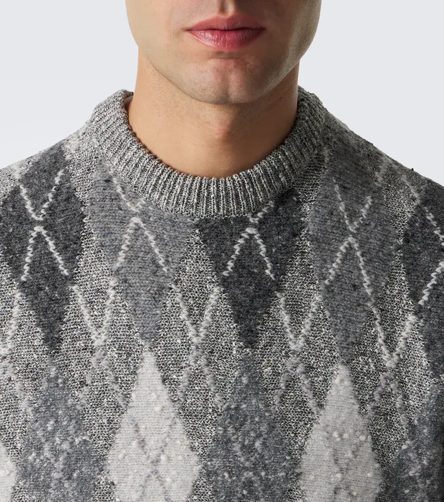 ERL Argyle cotton and wool-blend sweater | Thumbnail 5 ERL Argyle cotton and wool-blend sweater | Thumbnail 5