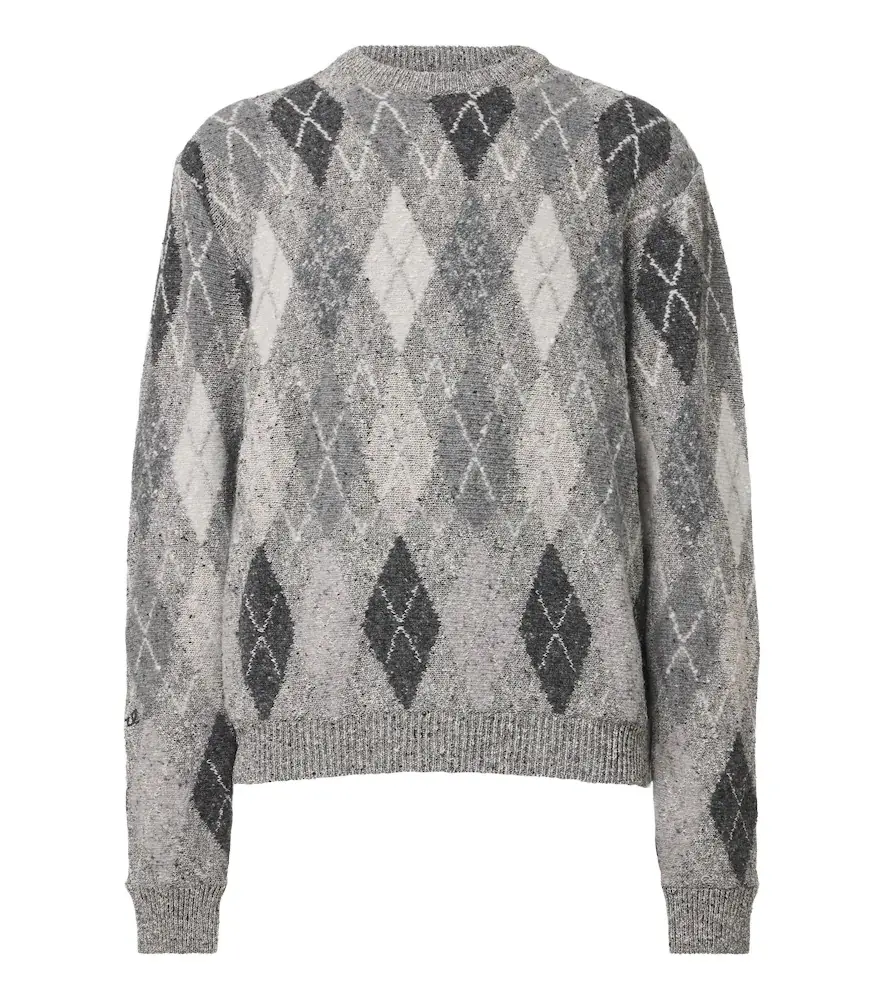 ERL Argyle cotton and wool-blend sweater