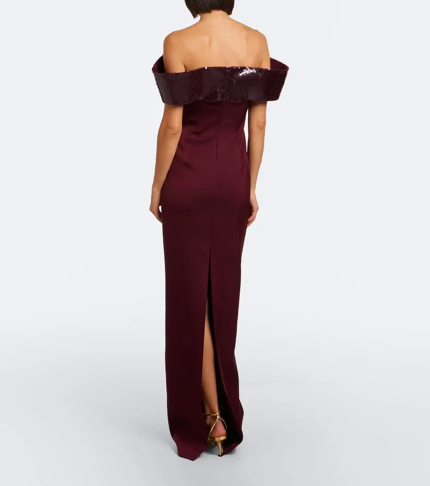 David Koma Sequined satin off-shoulder gown | Thumbnail 2 David Koma Sequined satin off-shoulder gown | Thumbnail 2