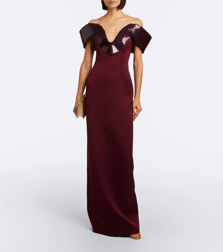 David Koma Sequined satin off-shoulder gown | Thumbnail 4 David Koma Sequined satin off-shoulder gown | Thumbnail 4