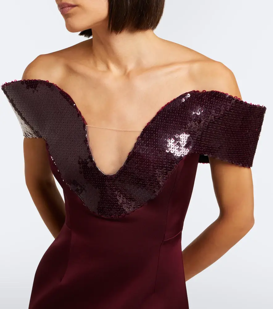 David Koma Sequined satin off-shoulder gown | Thumbnail 5 David Koma Sequined satin off-shoulder gown | Thumbnail 5
