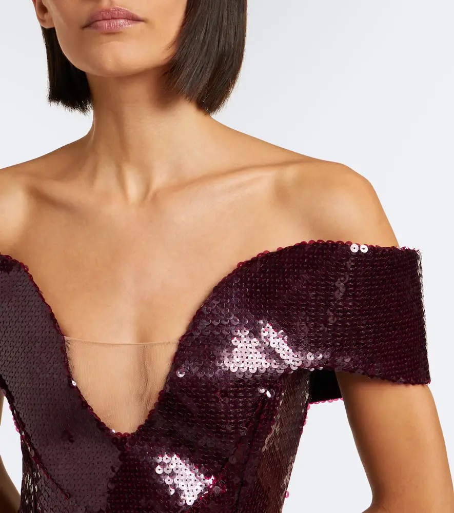 David Koma Sequined off-shoulder minidress | Thumbnail 2 David Koma Sequined off-shoulder minidress | Thumbnail 2