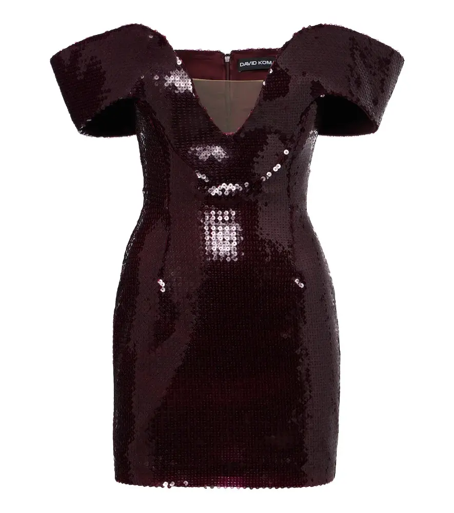 David Koma Sequined off-shoulder minidress