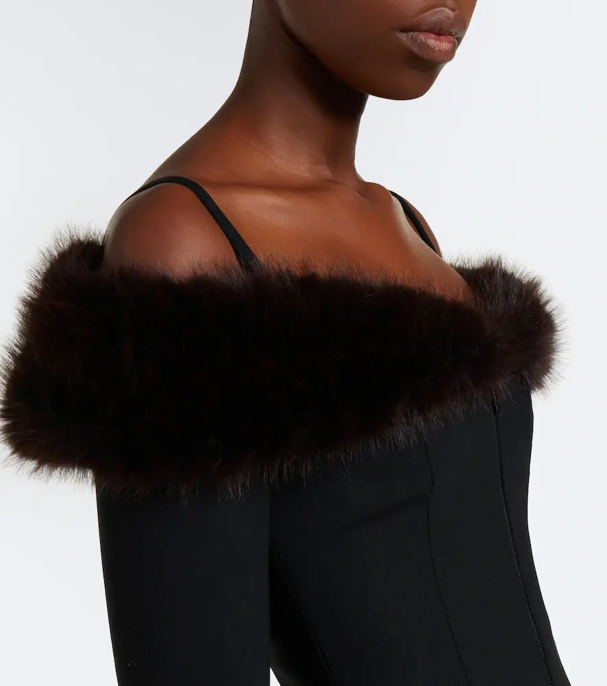David Koma Off-shoulder wool-blend zip-up top | Thumbnail 5 David Koma Off-shoulder wool-blend zip-up top | Thumbnail 5