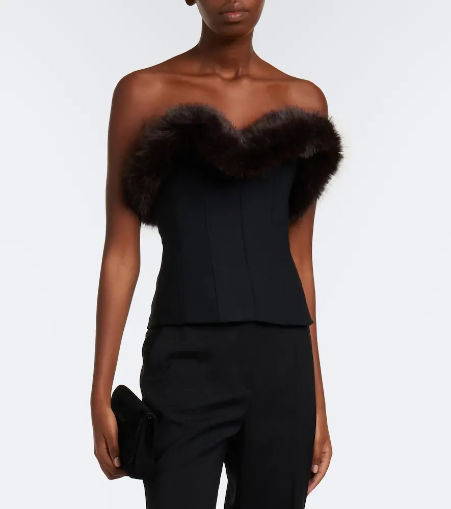 David Koma Wool-blend corset top | Thumbnail 3 David Koma Wool-blend corset top | Thumbnail 3