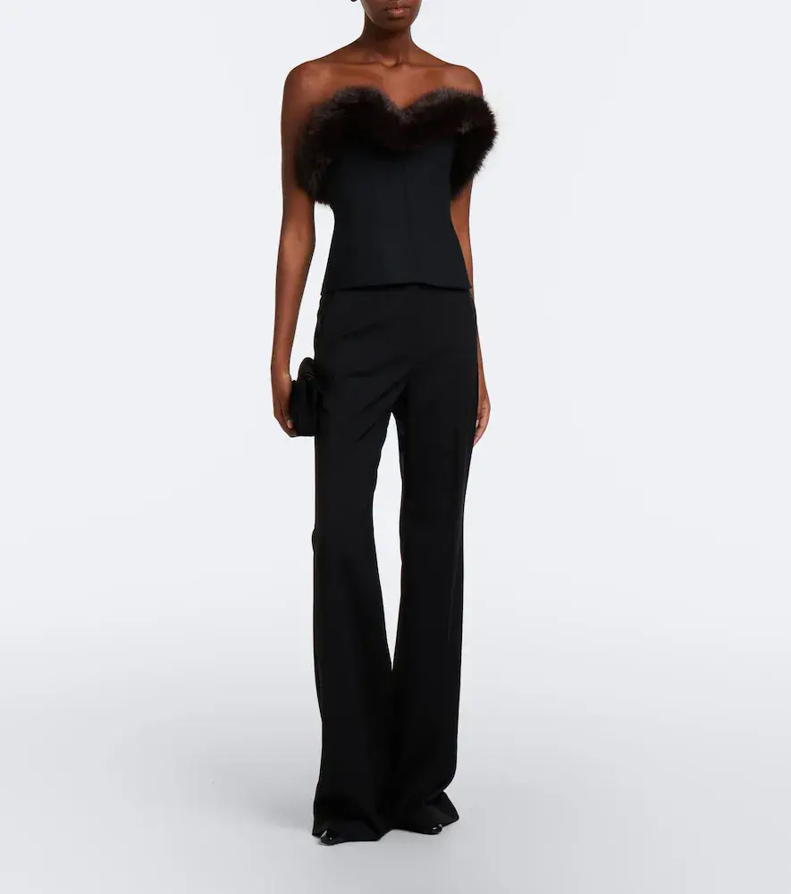 David Koma Wool-blend corset top | Thumbnail 4 David Koma Wool-blend corset top | Thumbnail 4