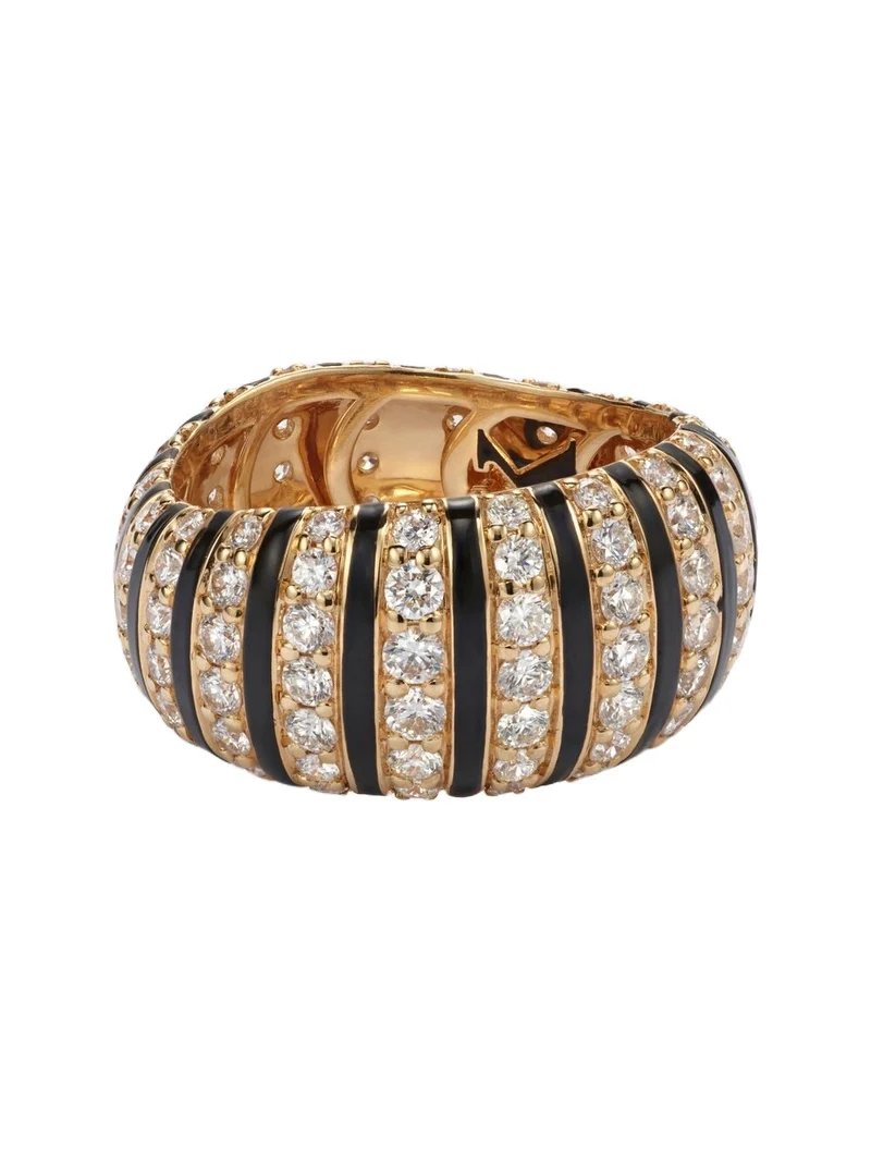 Kamyen Sandra 18kt gold and enamel ring with diamonds