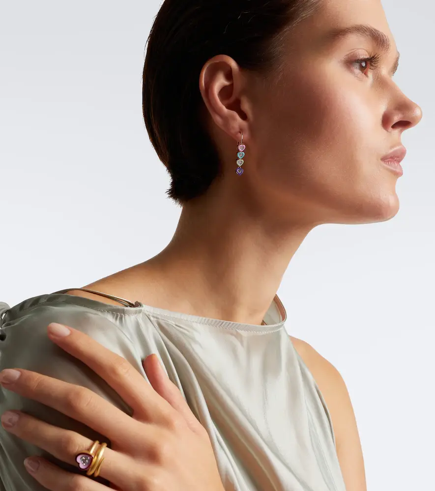 Kamyen Candy Crush 18kt rose gold drop earrings with diamonds and enamel | Thumbnail 3 Kamyen Candy Crush 18kt rose gold drop earrings with diamonds and enamel | Thumbnail 3