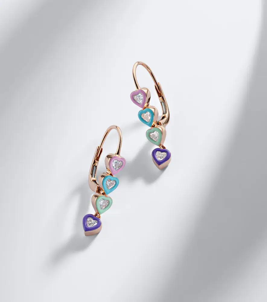 Kamyen Candy Crush 18kt rose gold drop earrings with diamonds and enamel | Thumbnail 5 Kamyen Candy Crush 18kt rose gold drop earrings with diamonds and enamel | Thumbnail 5