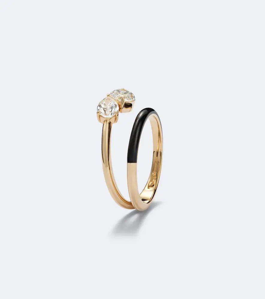 Kamyen Emily 18kt gold and enamel ring with diamonds | Thumbnail 2 Kamyen Emily 18kt gold and enamel ring with diamonds | Thumbnail 2