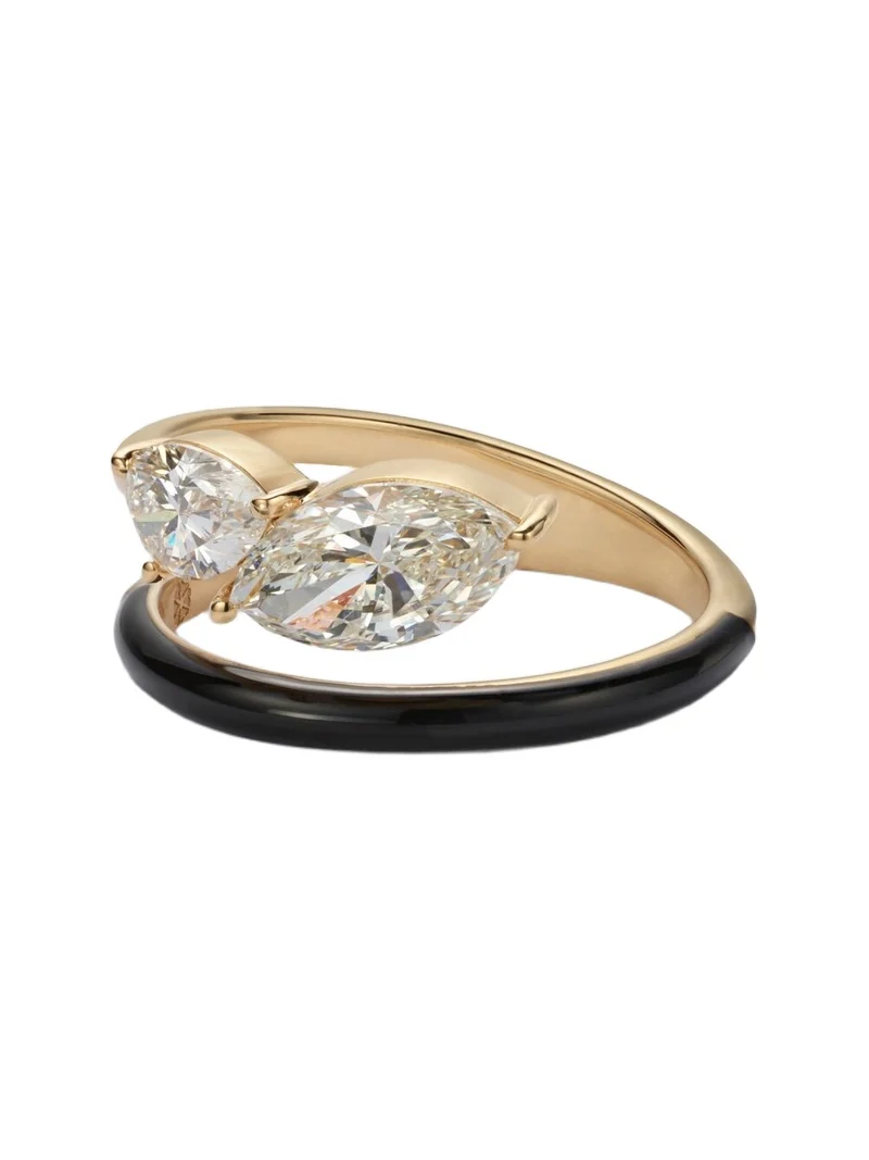 Kamyen Emily 18kt gold and enamel ring with diamonds