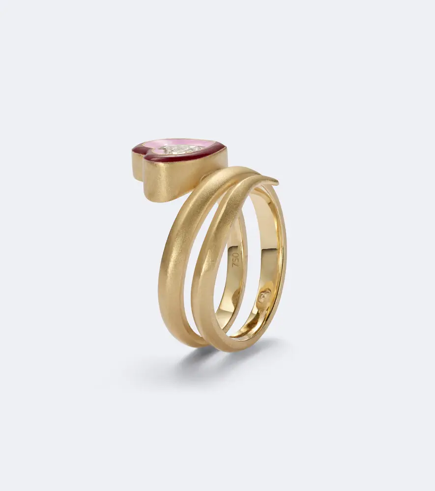 Kamyen Love Loop 18kt gold and enamel ring with diamond | Thumbnail 2 Kamyen Love Loop 18kt gold and enamel ring with diamond | Thumbnail 2