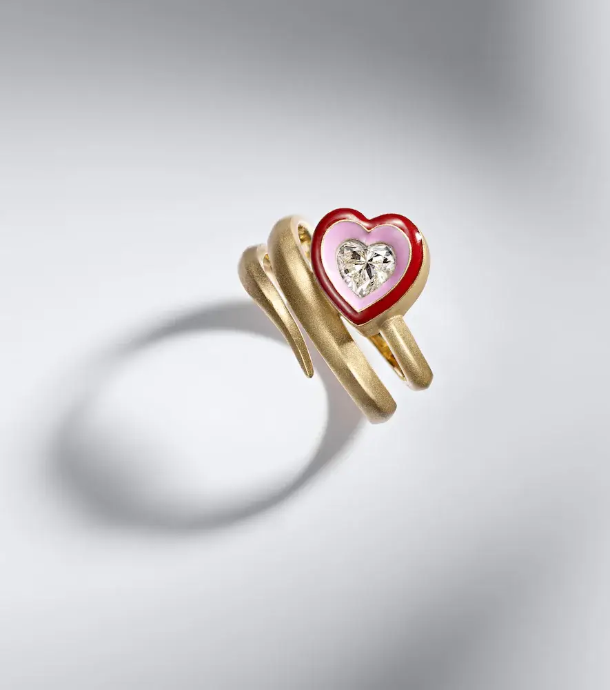 Kamyen Love Loop 18kt gold and enamel ring with diamond | Thumbnail 3 Kamyen Love Loop 18kt gold and enamel ring with diamond | Thumbnail 3