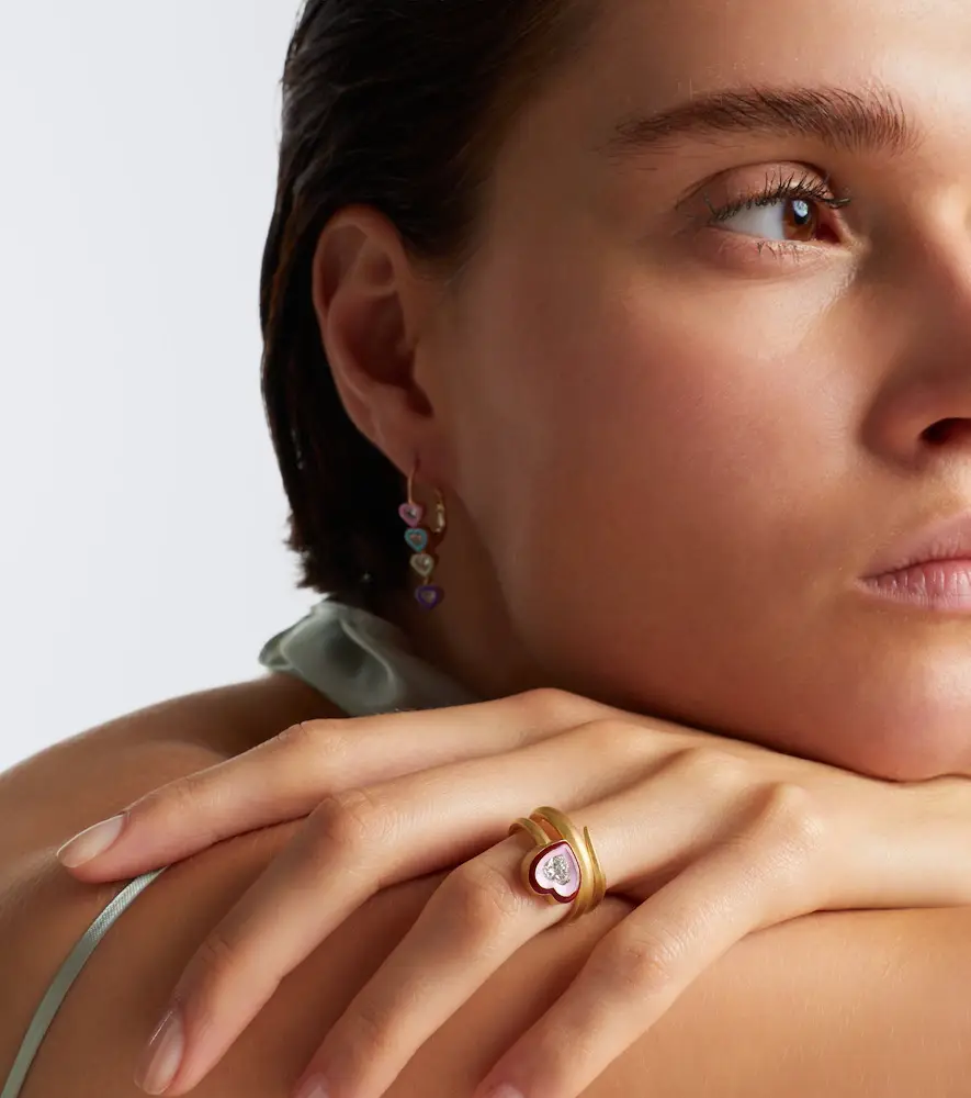 Kamyen Love Loop 18kt gold and enamel ring with diamond | Thumbnail 5 Kamyen Love Loop 18kt gold and enamel ring with diamond | Thumbnail 5