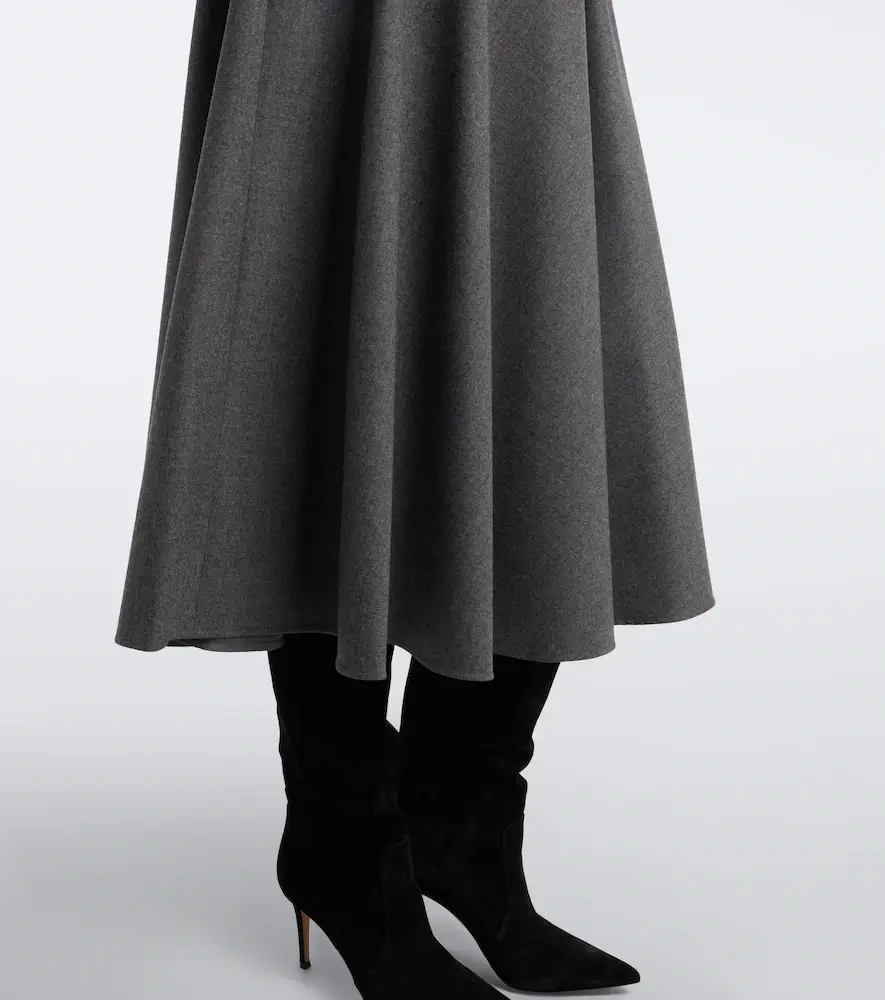 Max Mara Belted pleated cashmere-blend midi skirt | Thumbnail 5 Max Mara Belted pleated cashmere-blend midi skirt | Thumbnail 5