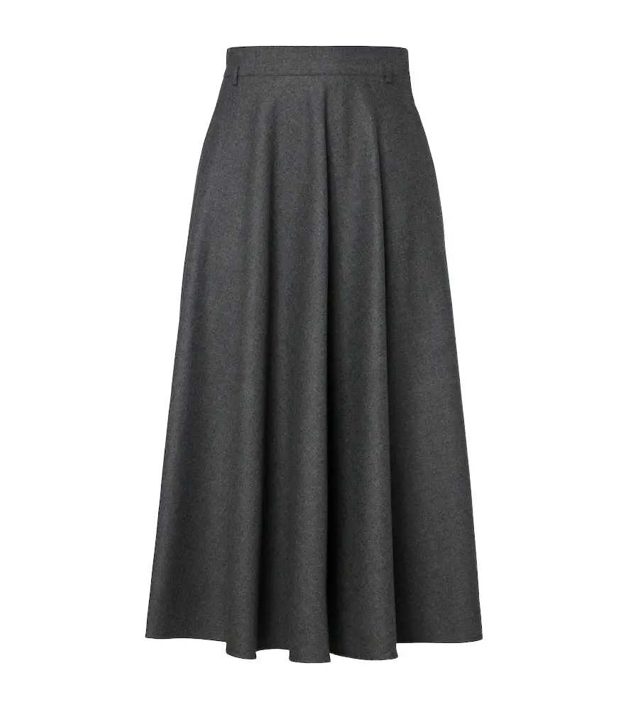 Belted pleated cashmere-blend midi skirt Belted pleated cashmere-blend midi skirt