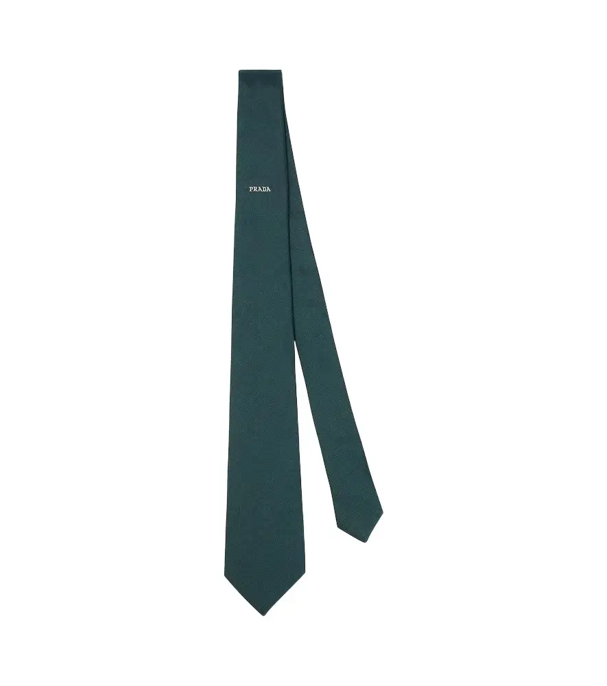 Prada Logo silk tie