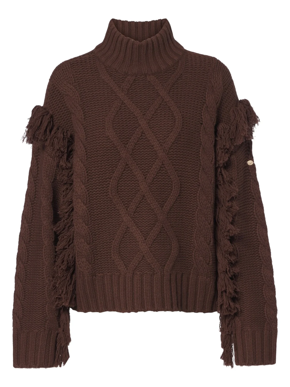 Goldbergh Brit cable-knit fringed wool sweater