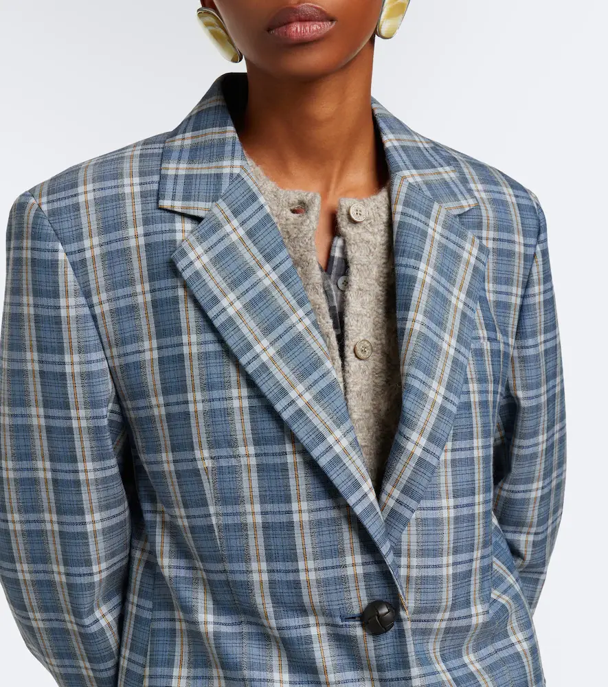 Acne Studios Plaid wool mouliné blazer | Thumbnail 4 Acne Studios Plaid wool mouliné blazer | Thumbnail 4