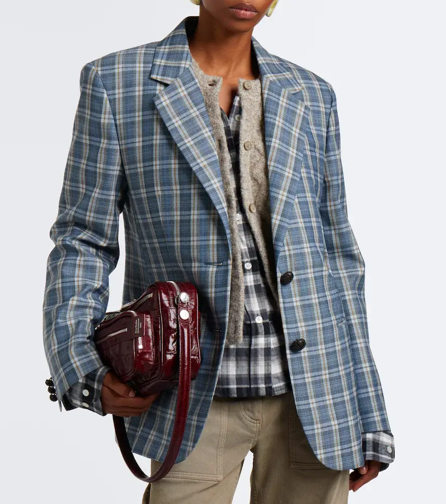 Acne Studios Plaid wool mouliné blazer | Thumbnail 7 Acne Studios Plaid wool mouliné blazer | Thumbnail 7