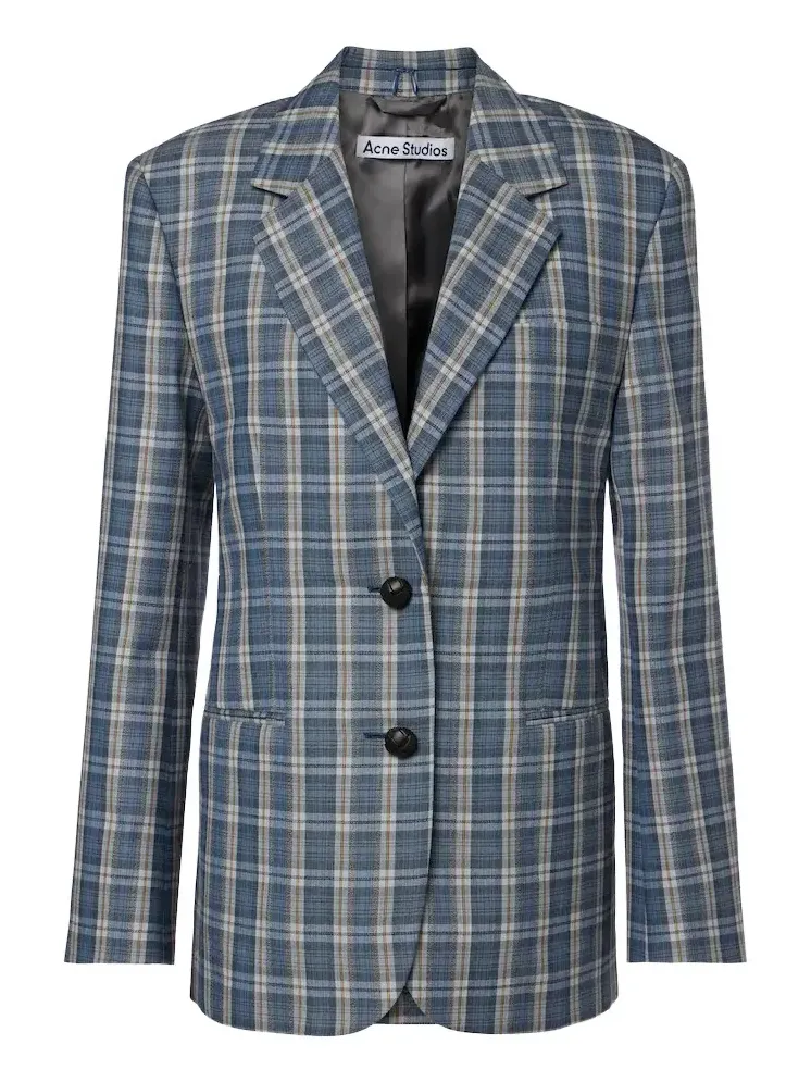 Acne Studios Plaid wool mouliné blazer