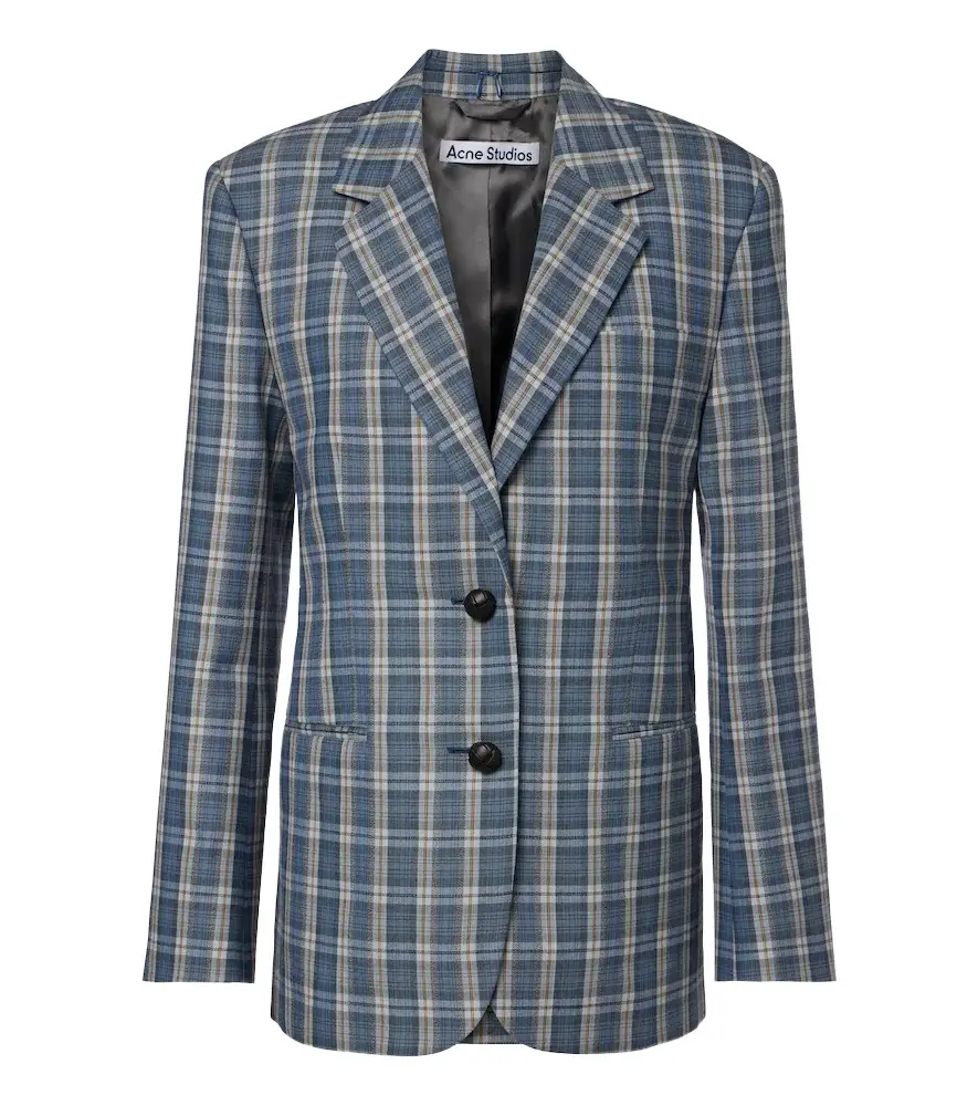 Plaid wool mouliné blazer Plaid wool mouliné blazer