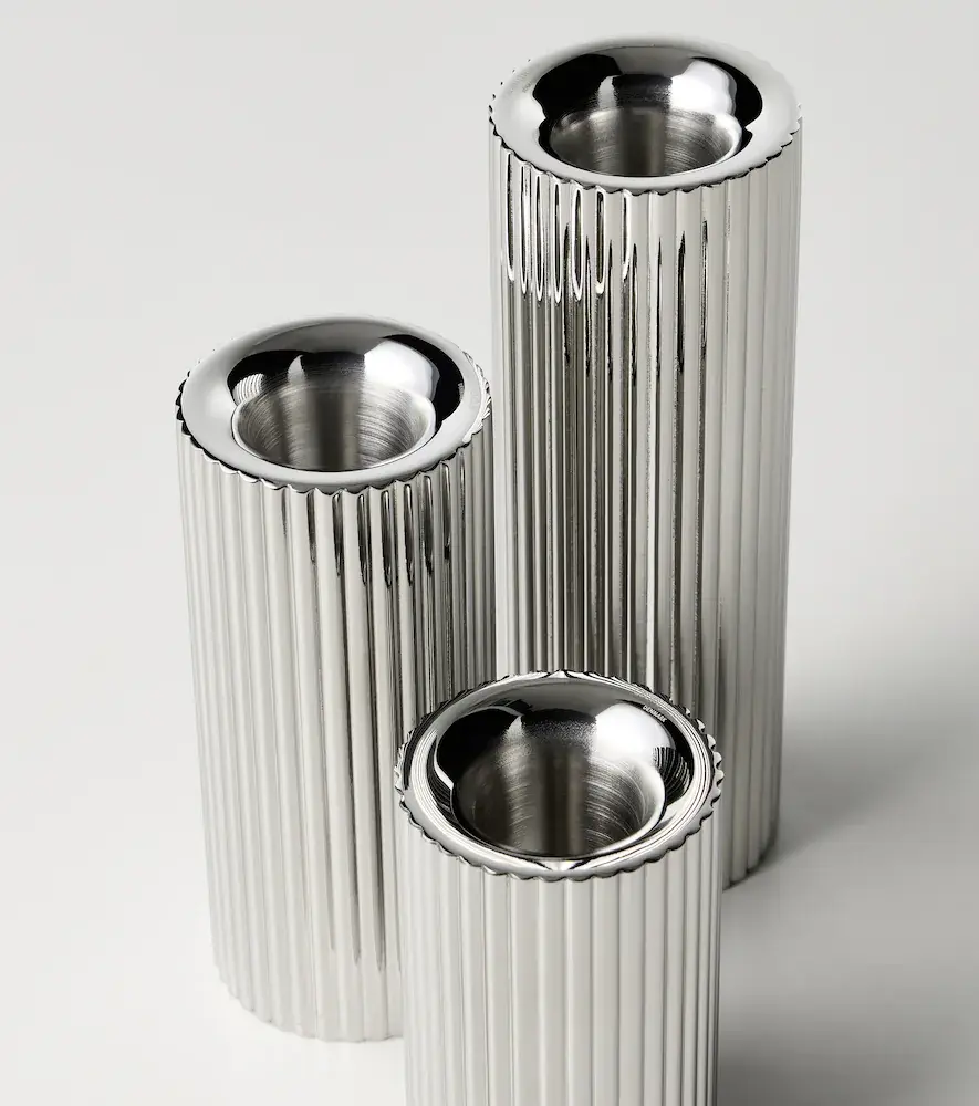 Georg Jensen Bernadotte set of 3 stainless steel candle holders by Sigvard Bernadotte | Thumbnail 5 Georg Jensen Bernadotte set of 3 stainless steel candle holders by Sigvard Bernadotte | Thumbnail 5