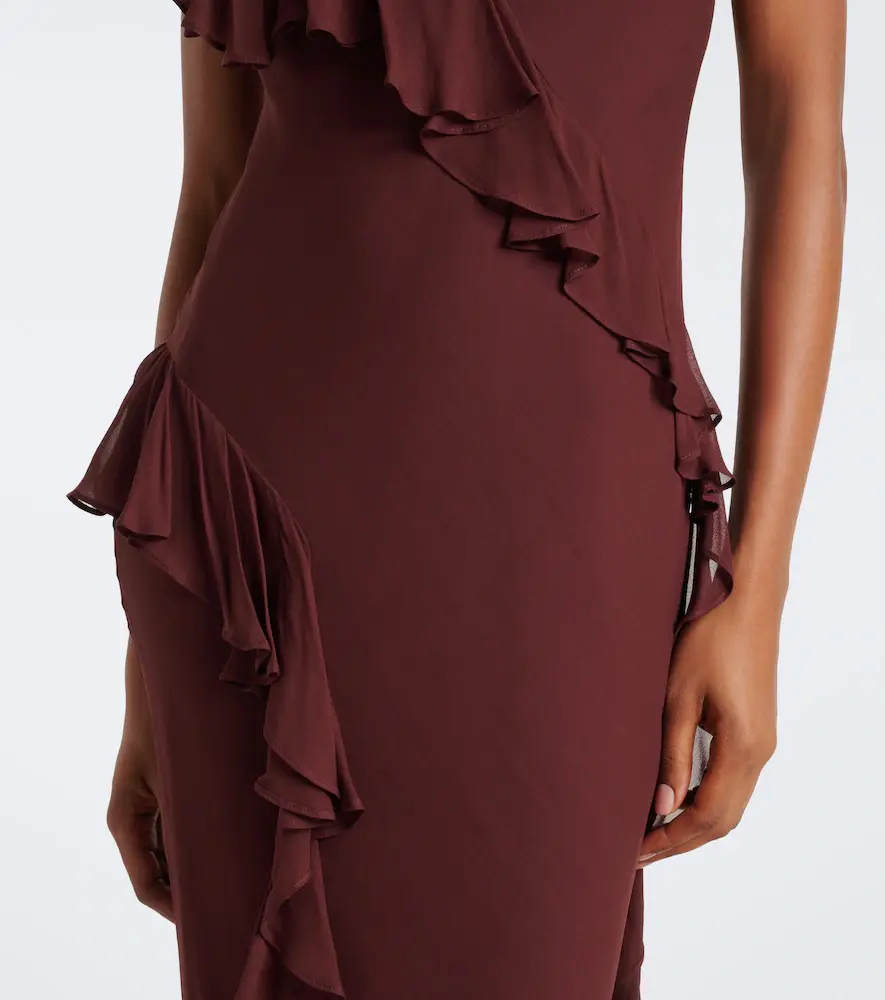 DE LA VALI Mayara ruffled scarf-detail georgette gown | Thumbnail 2 DE LA VALI Mayara ruffled scarf-detail georgette gown | Thumbnail 2