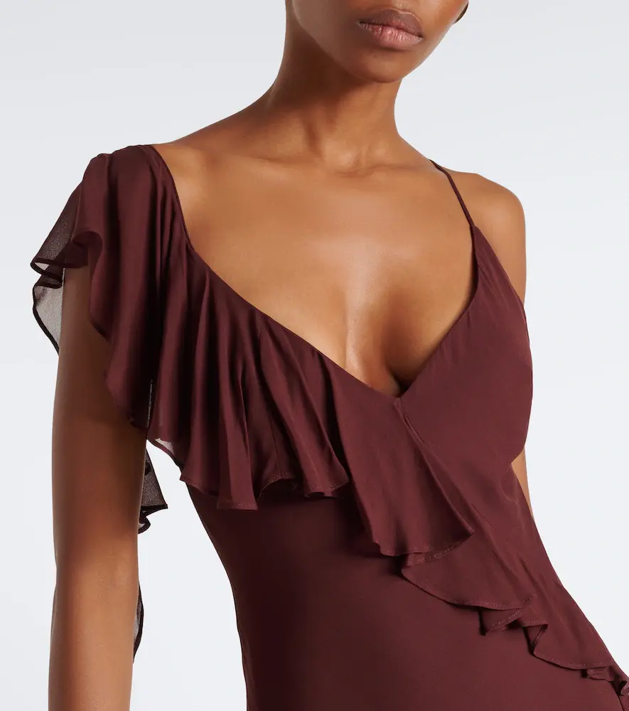 DE LA VALI Mayara ruffled scarf-detail georgette gown | Thumbnail 3 DE LA VALI Mayara ruffled scarf-detail georgette gown | Thumbnail 3