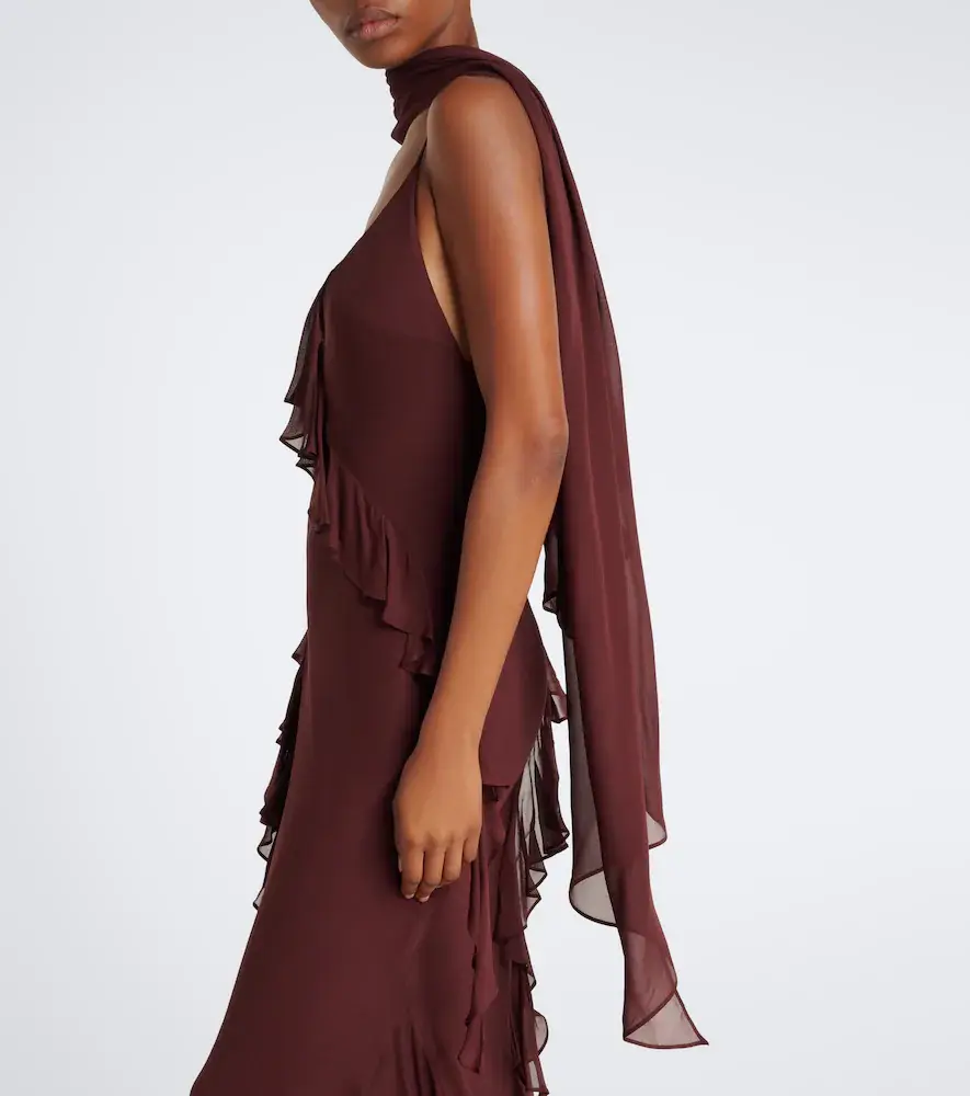 DE LA VALI Mayara ruffled scarf-detail georgette gown | Thumbnail 7 DE LA VALI Mayara ruffled scarf-detail georgette gown | Thumbnail 7