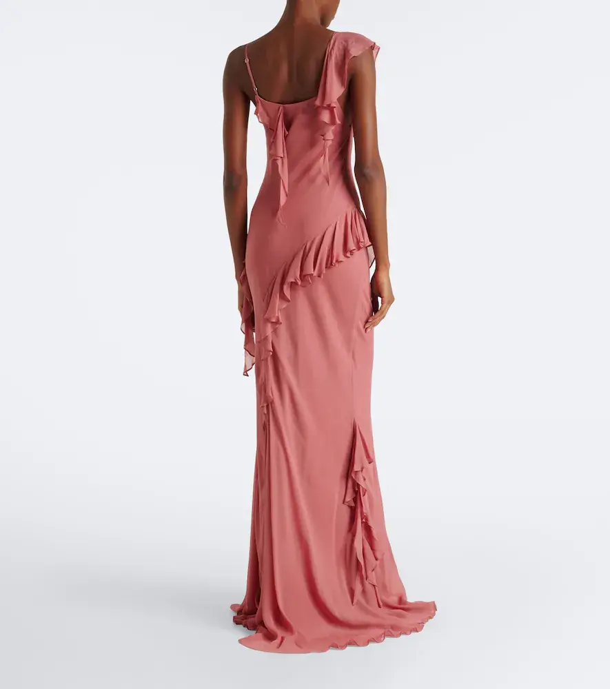 DE LA VALI Mayara ruffled scarf-detail georgette gown | Thumbnail 3 DE LA VALI Mayara ruffled scarf-detail georgette gown | Thumbnail 3